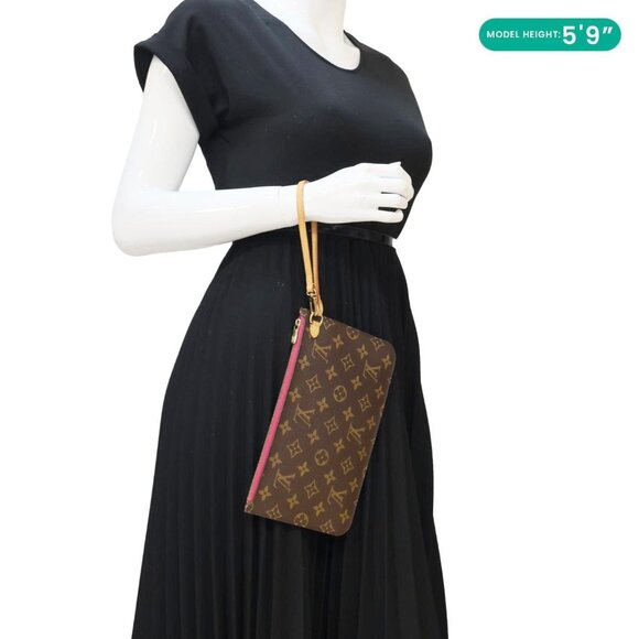 Louis Vuitton  Neverfull Monogram Canvas Pochette Wristlet Brown - Picture 2 of 13